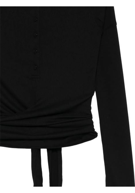 t-shirt button up wrap donna nera LOW CLASSIC | LW253TS040015